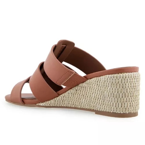 Women's Tan Wedge Sandals - Picture 1 of 3